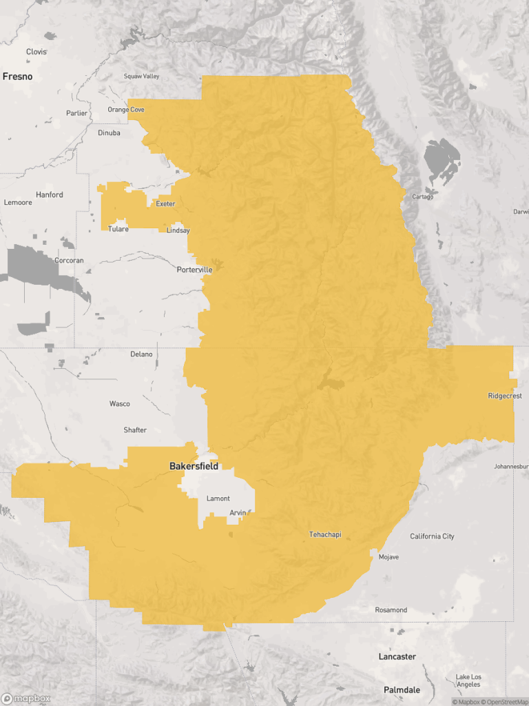 View of map with yellow overlay for Assembly District 32 boundaries.